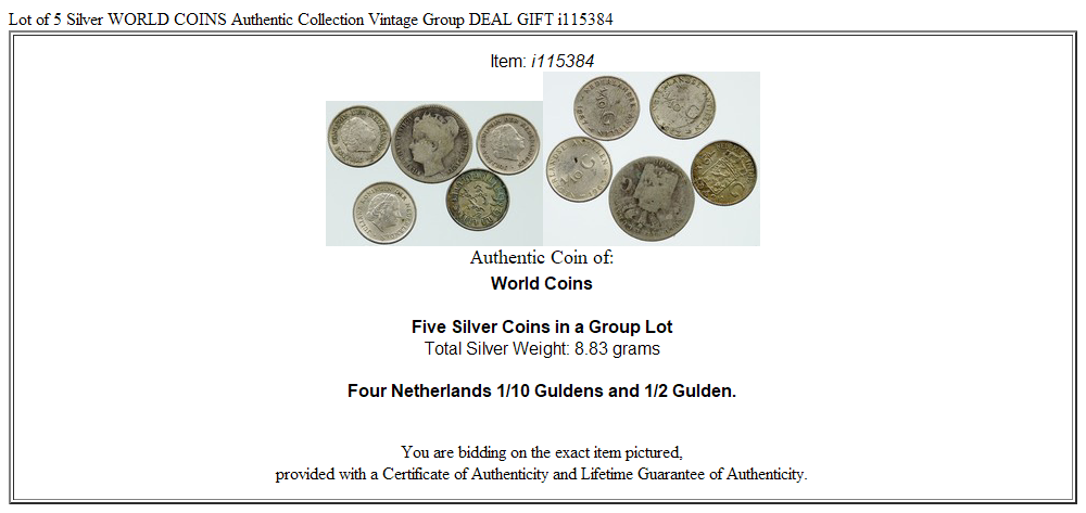 Lot of 5 Silver WORLD COINS Authentic Collection Vintage Group DEAL GIFT i115384