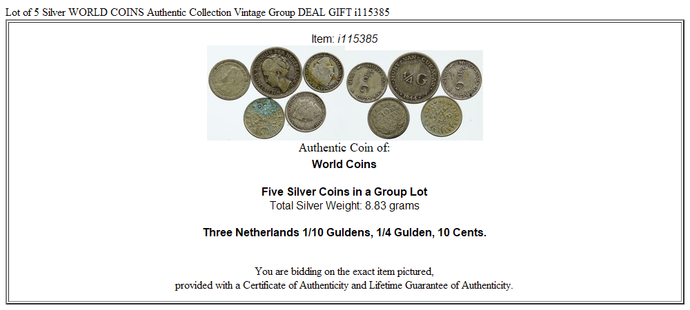 Lot of 5 Silver WORLD COINS Authentic Collection Vintage Group DEAL GIFT i115385