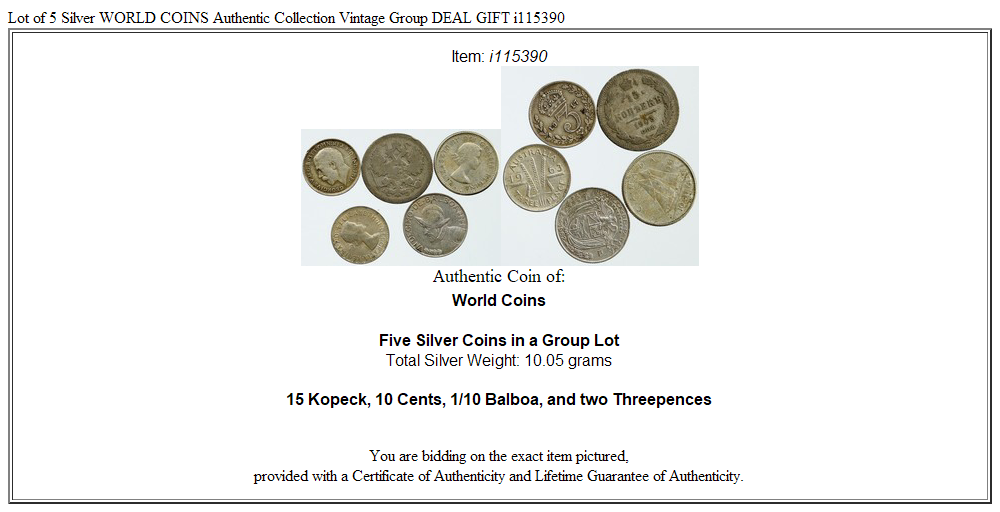 Lot of 5 Silver WORLD COINS Authentic Collection Vintage Group DEAL GIFT i115390