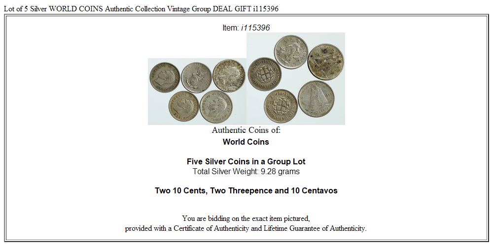 Lot of 5 Silver WORLD COINS Authentic Collection Vintage Group DEAL GIFT i115396