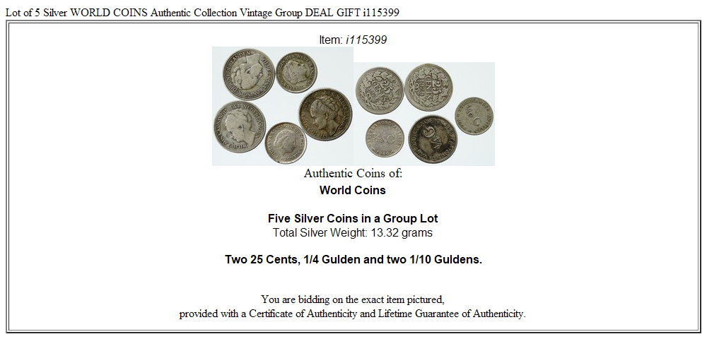 Lot of 5 Silver WORLD COINS Authentic Collection Vintage Group DEAL GIFT i115399