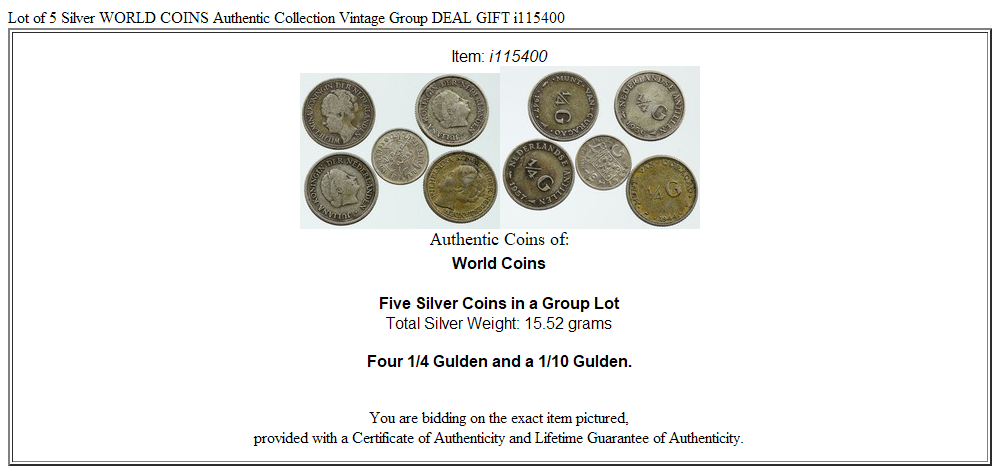 Lot of 5 Silver WORLD COINS Authentic Collection Vintage Group DEAL GIFT i115400