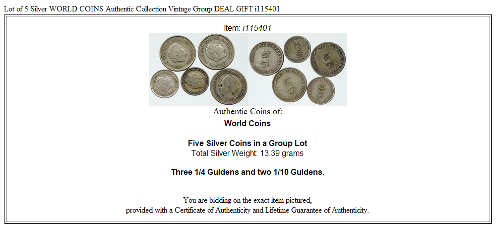 Lot of 5 Silver WORLD COINS Authentic Collection Vintage Group DEAL GIFT i115401