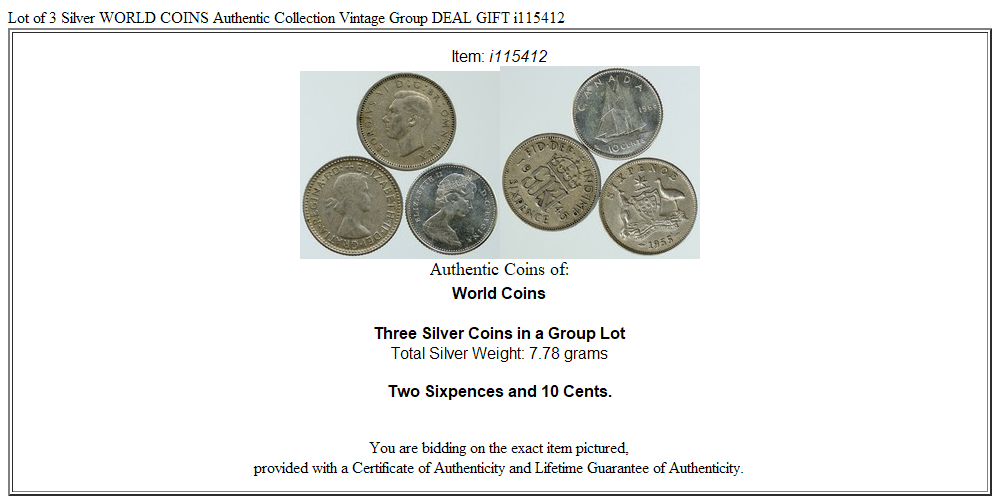 Lot of 3 Silver WORLD COINS Authentic Collection Vintage Group DEAL GIFT i115412