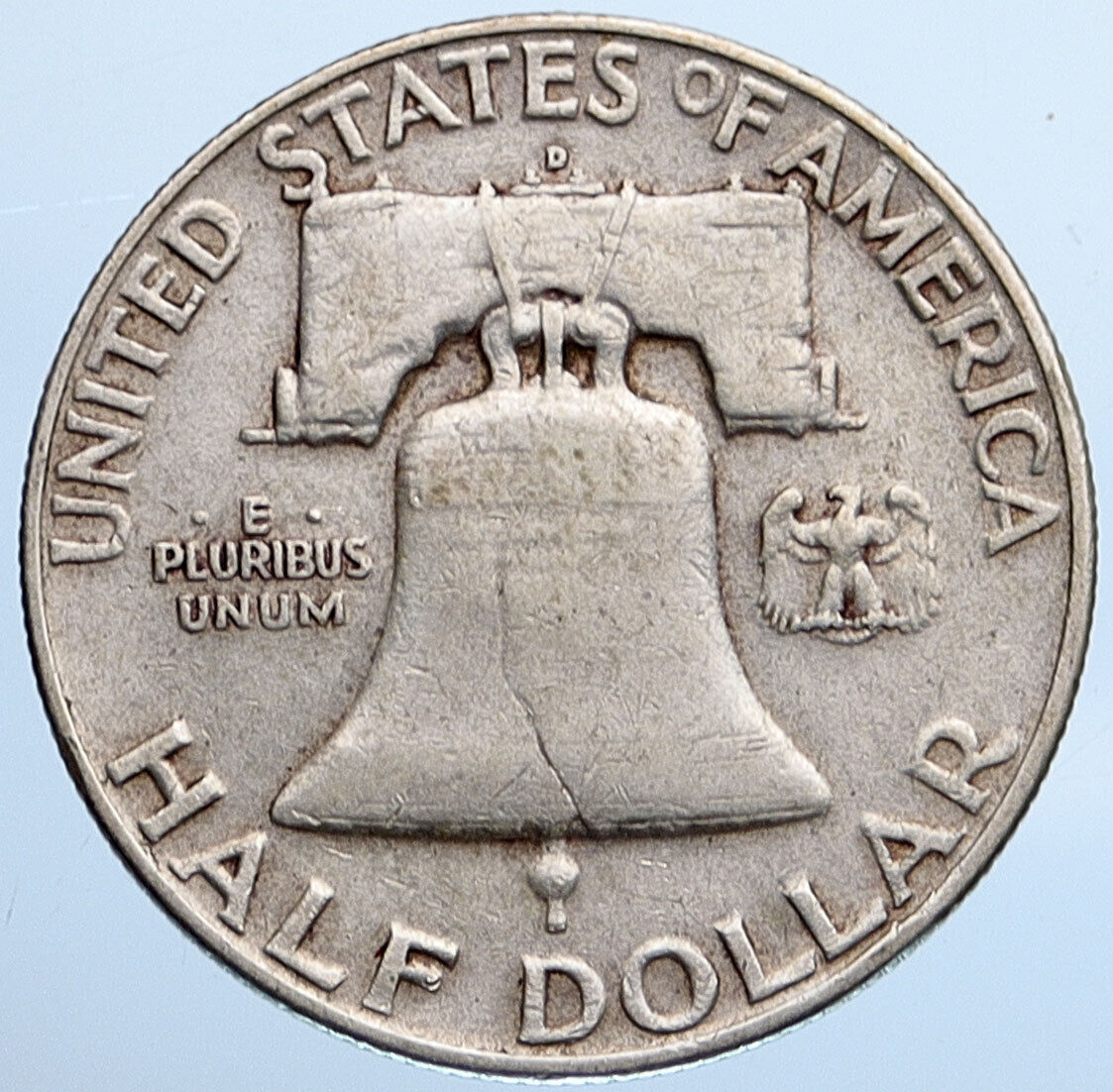 1959 D US Benjamin Franklin LIBERTY BELL Vintage Silver Half Dollar Coin i115195