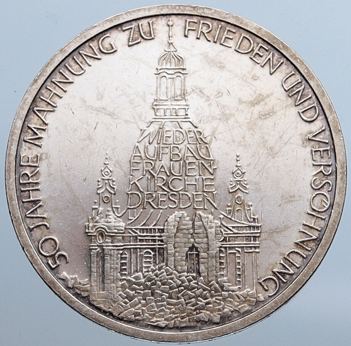 1995 J Germany Frauenkirche CATHEDRAL in DRESDEN Old Silver 10 Mark Coin i115290