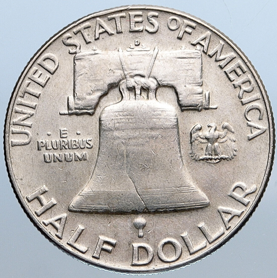 1963 D US Benjamin Franklin LIBERTY BELL Vintage Silver Half Dollar Coin i115241