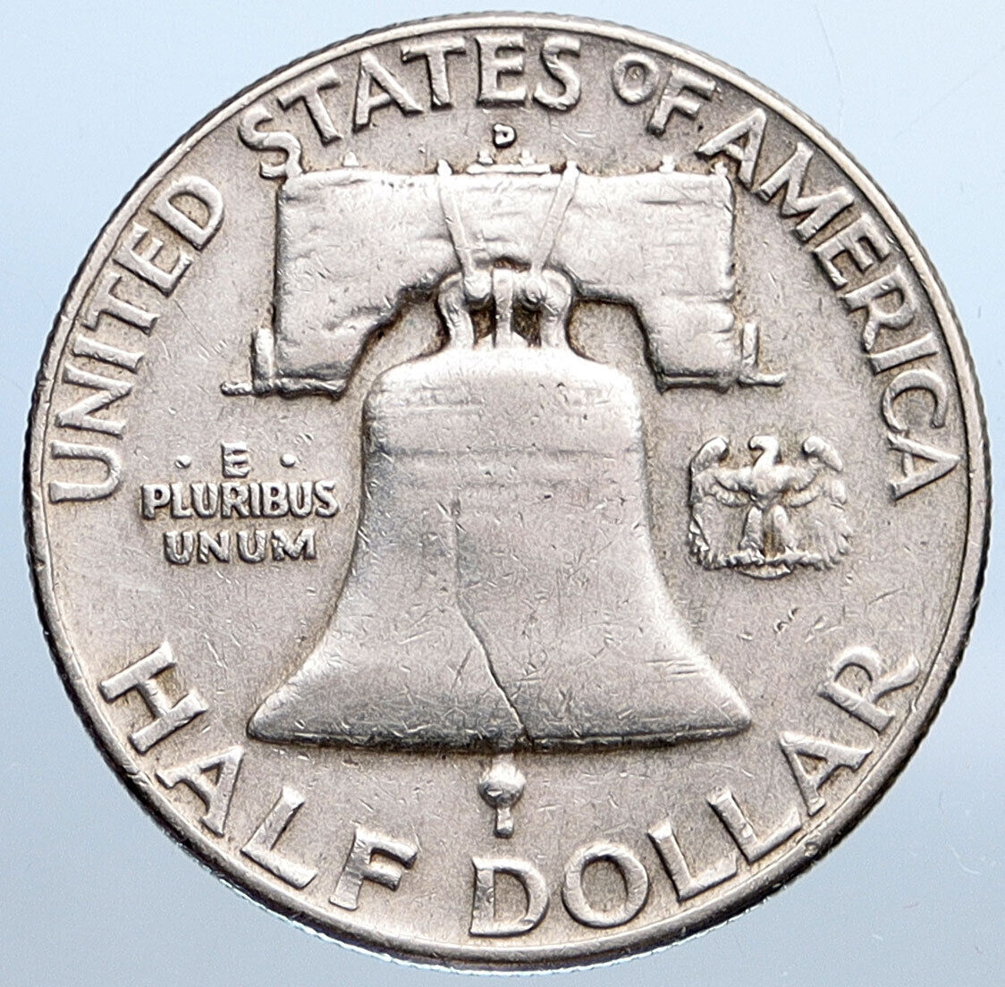 1961 D US Benjamin Franklin LIBERTY BELL Vintage Silver Half Dollar Coin i115238