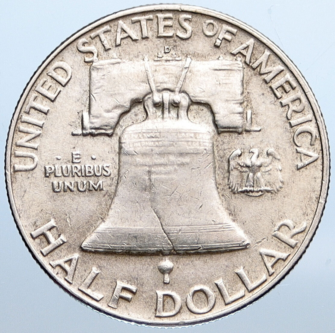 1959 D US Benjamin Franklin LIBERTY BELL Vintage Silver Half Dollar Coin i115236