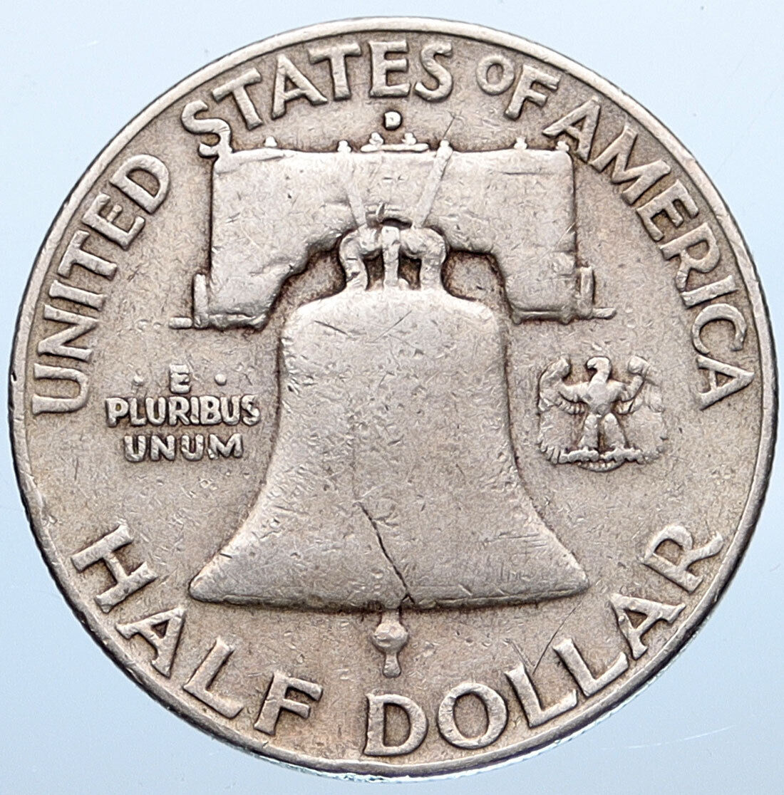 1951 D US Benjamin Franklin LIBERTY BELL Vintage Silver Half Dollar Coin i115213