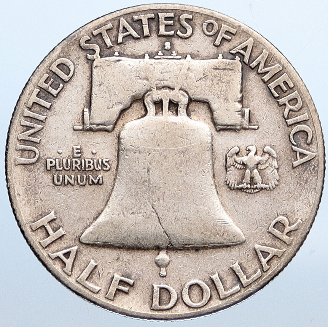 1949S USA Benjamin Franklin LIBERTY BELL Vintage Silver Half Dollar Coin i115222