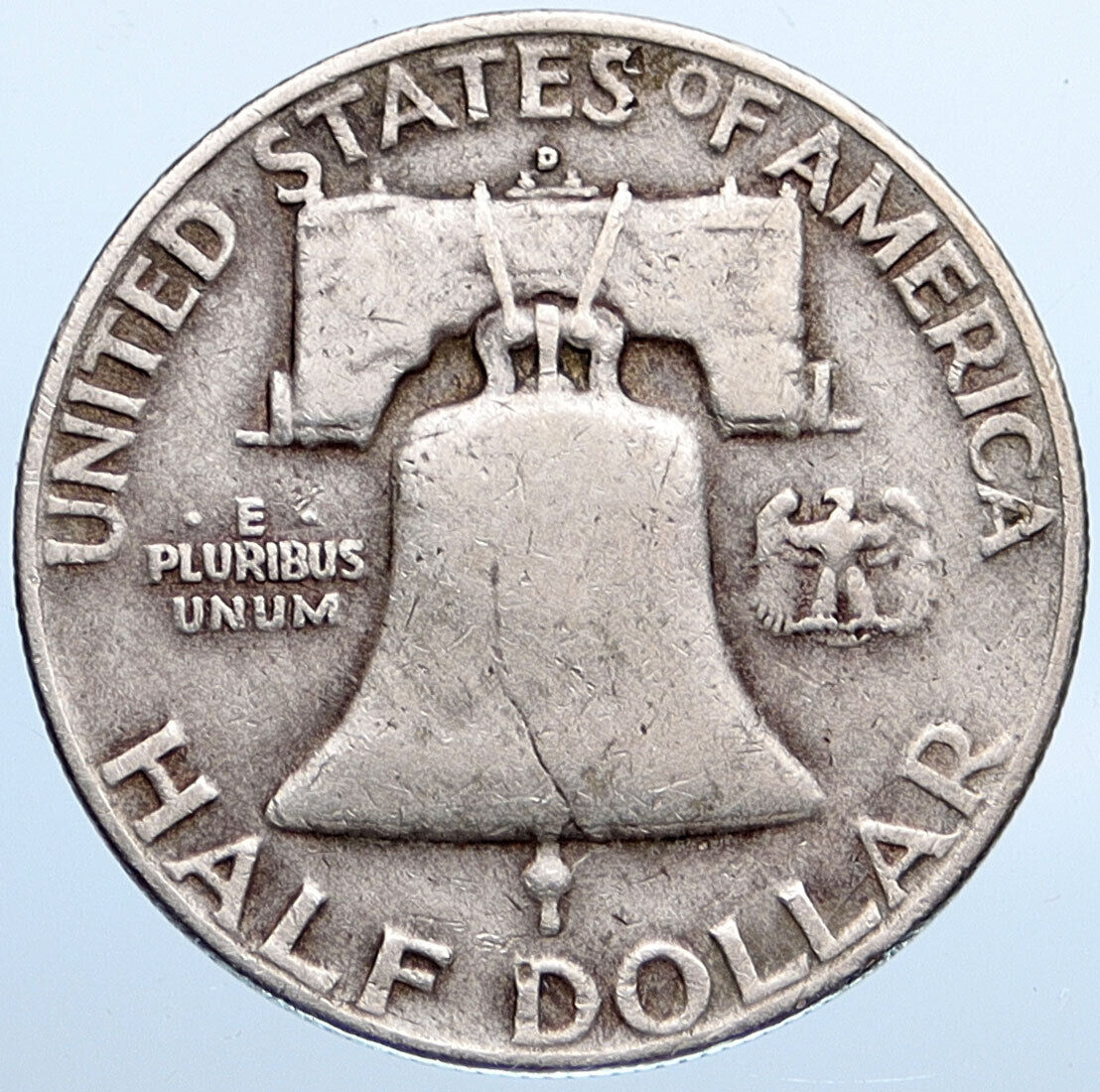 1952 D US Benjamin Franklin LIBERTY BELL Vintage Silver Half Dollar Coin i115214