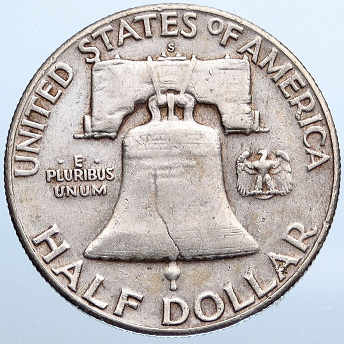 1954S USA Benjamin Franklin LIBERTY BELL Vintage Silver Half Dollar Coin i115269