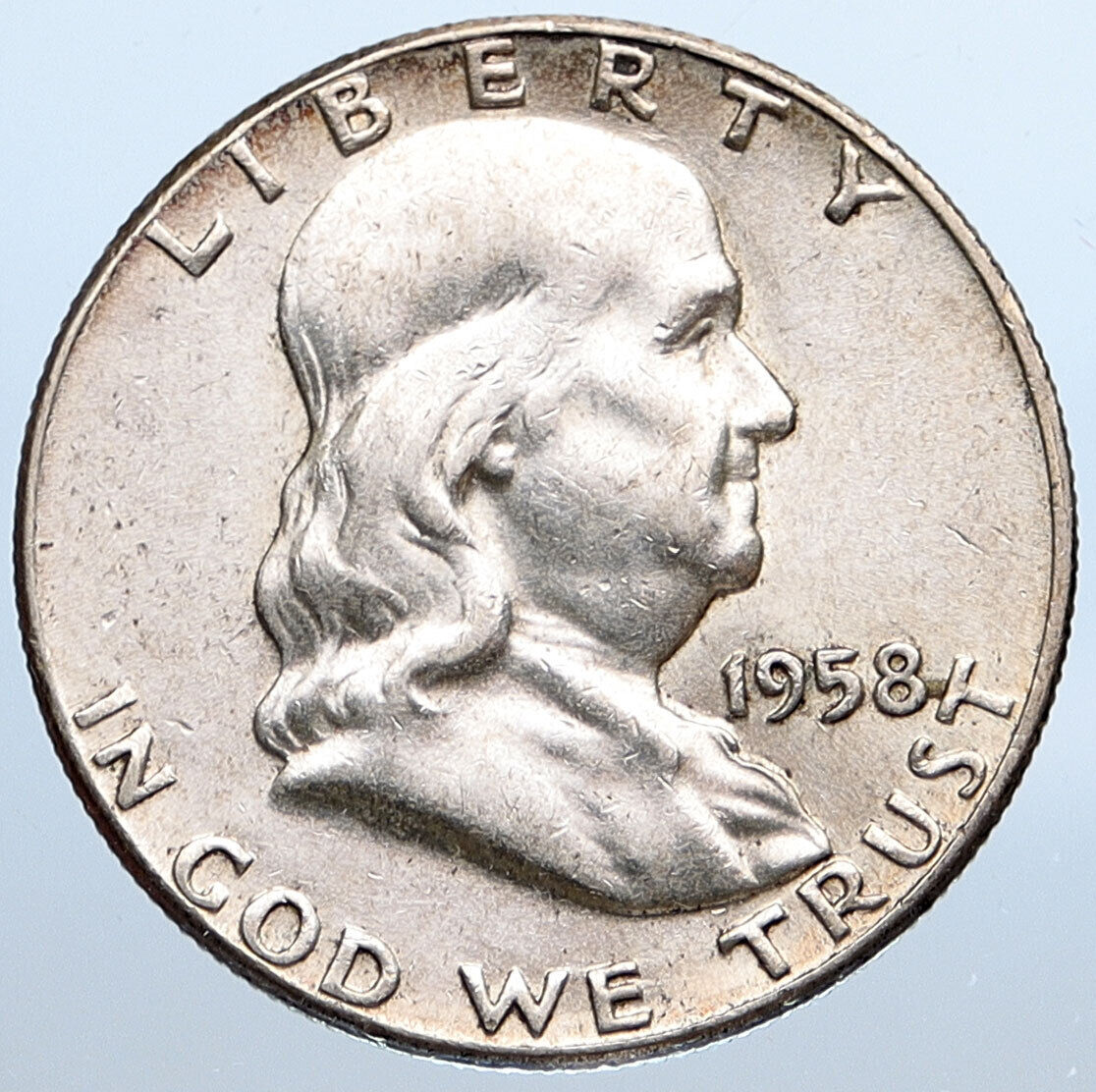 1958 P US Benjamin Franklin VINTAGE Silver Half Dollar Coin LIBERTY BELL i115275