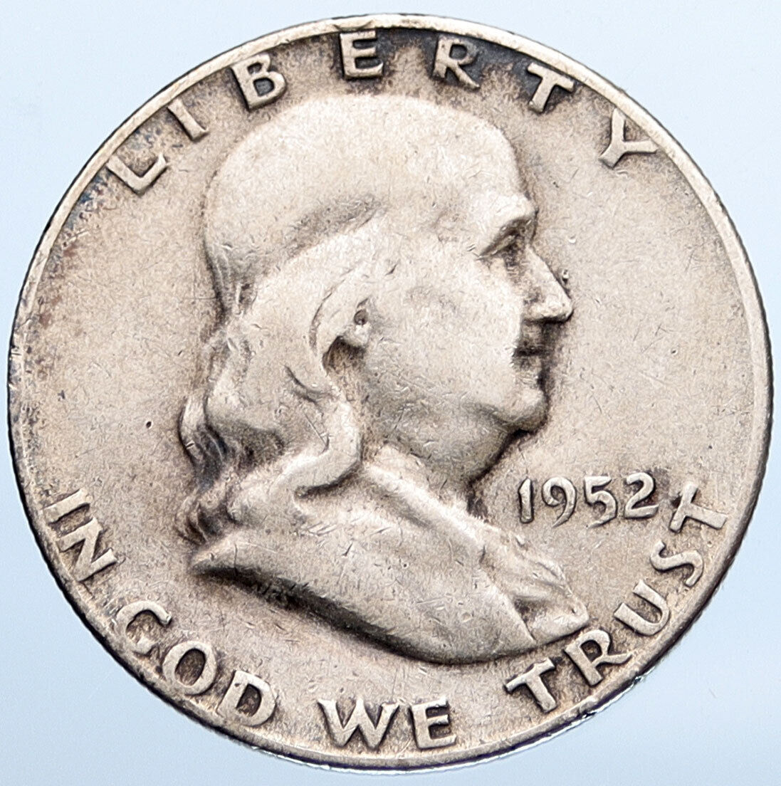 1952S USA Benjamin Franklin LIBERTY BELL Vintage Silver Half Dollar Coin i115267
