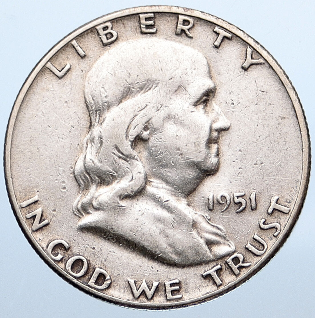 1951 P US Benjamin Franklin VINTAGE Silver Half Dollar Coin LIBERTY BELL i115263