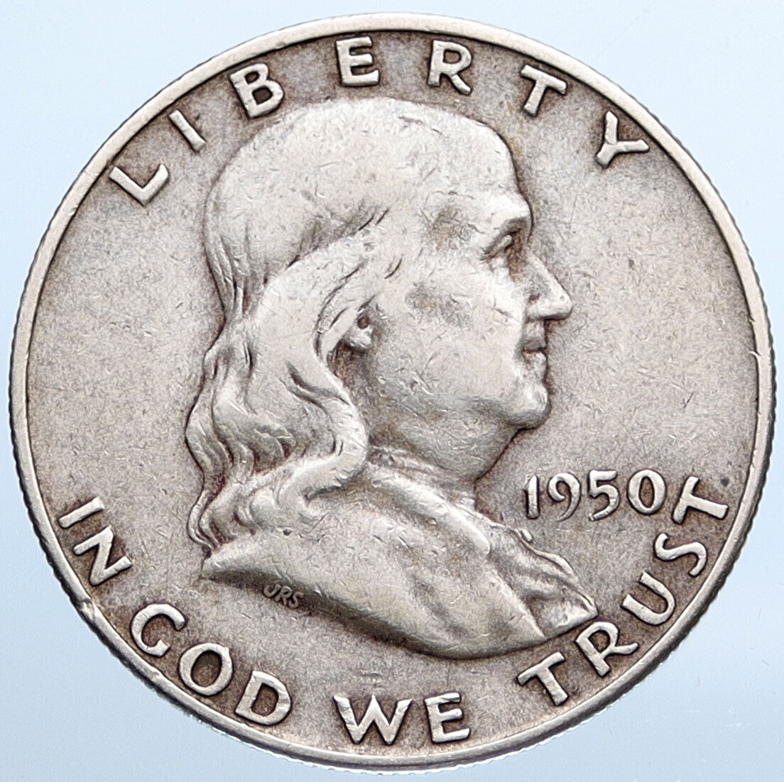 1950 D US Benjamin Franklin LIBERTY BELL Vintage Silver Half Dollar Coin i115258