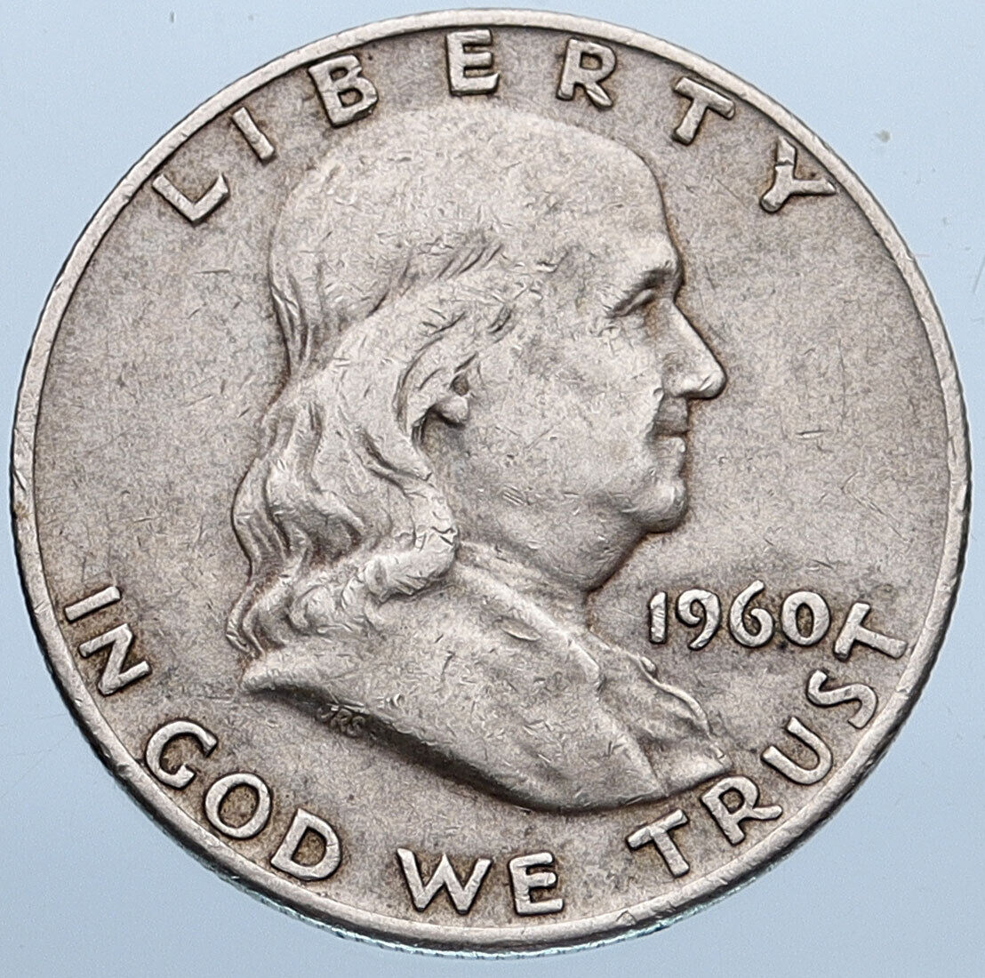 1960 D US Benjamin Franklin LIBERTY BELL Vintage Silver Half Dollar Coin i115307