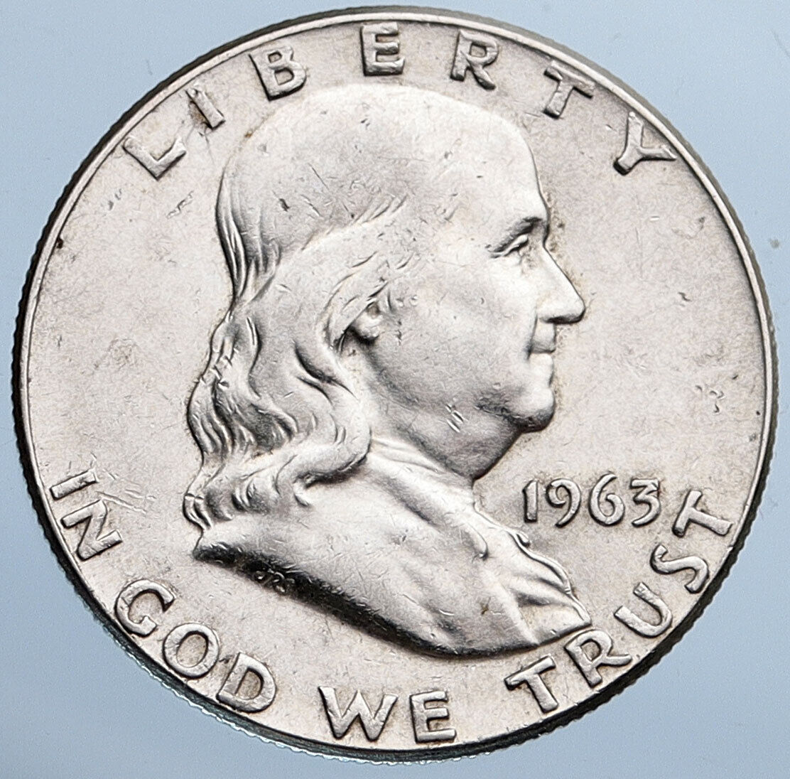 1963 P US Benjamin Franklin LIBERTY BELL Proof Silver Half Dollar Coin i115305