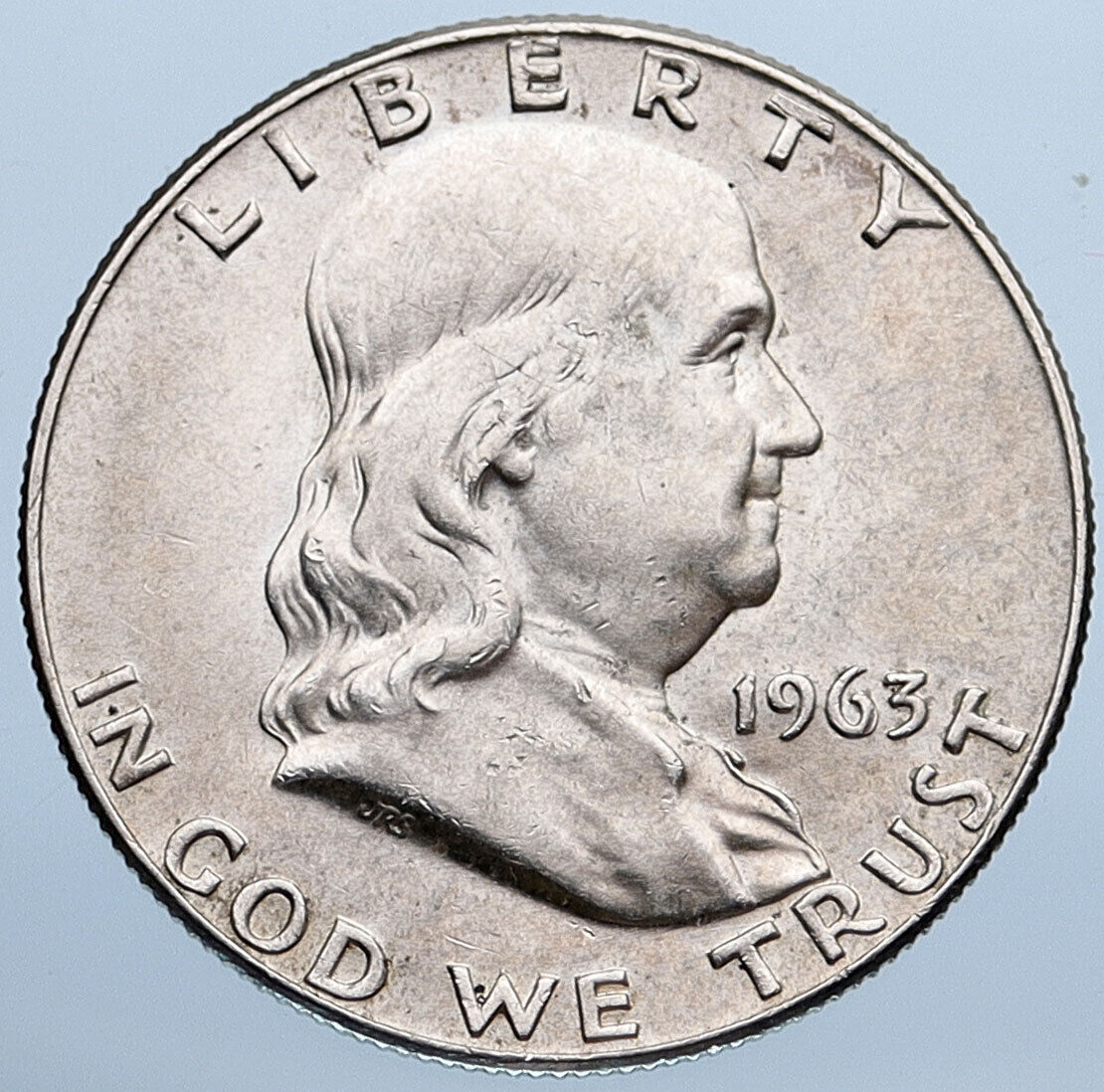 1963 D US Benjamin Franklin LIBERTY BELL Vintage Silver Half Dollar Coin i115306