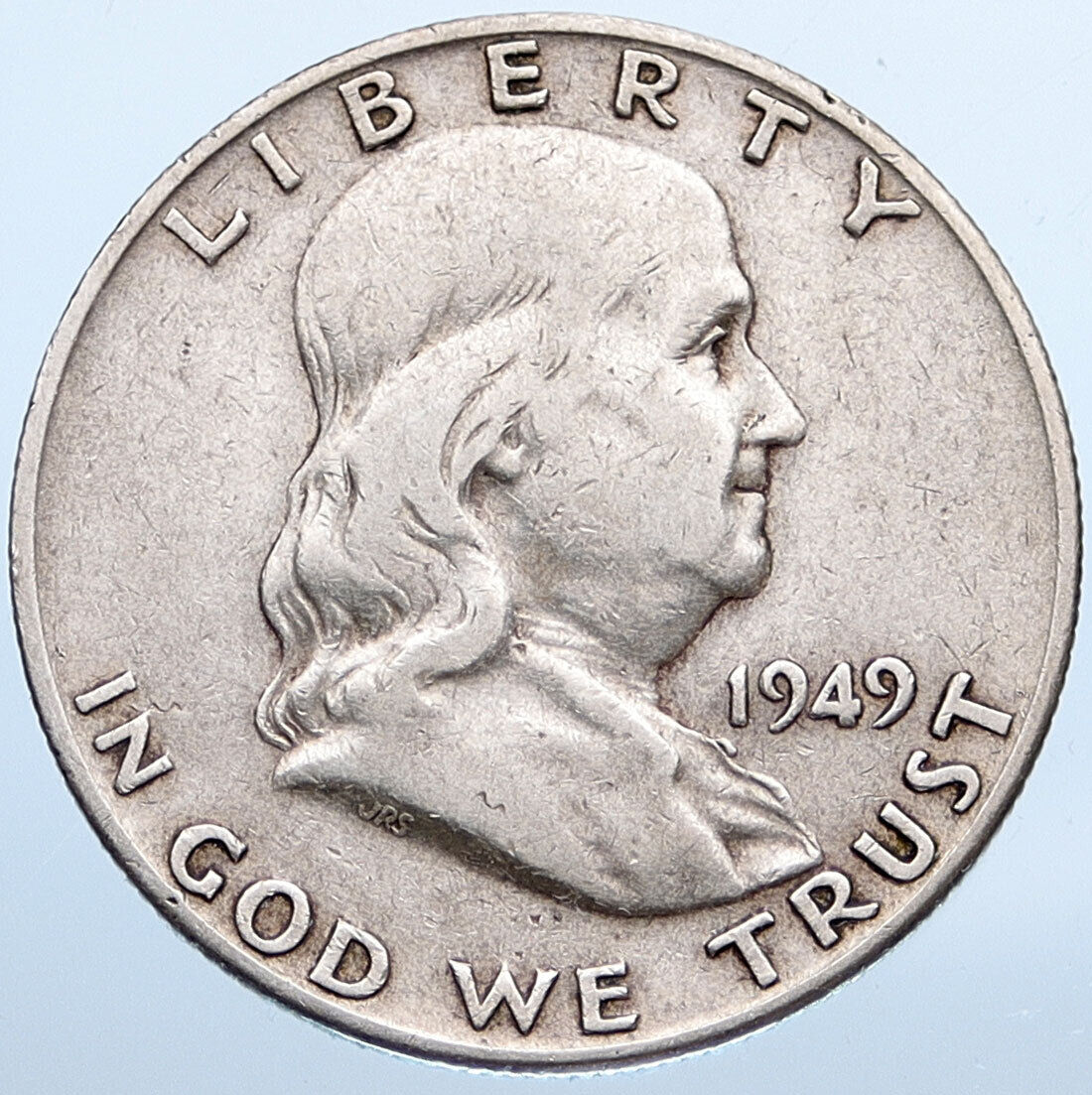 1949 D US Benjamin Franklin LIBERTY BELL Vintage Silver Half Dollar Coin i115260