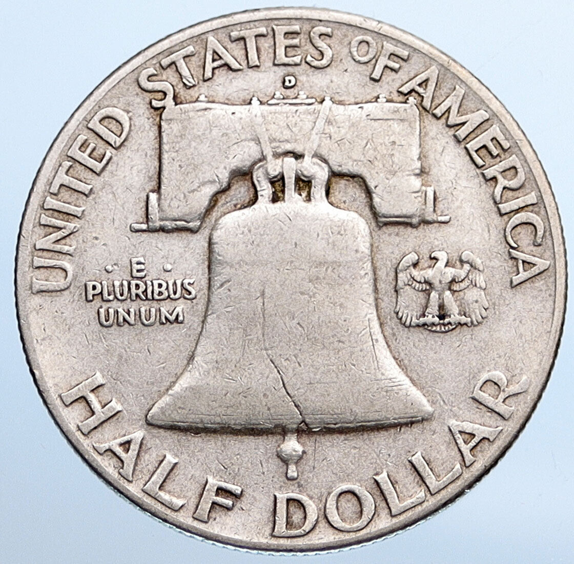 1949 D US Benjamin Franklin LIBERTY BELL Vintage Silver Half Dollar Coin i115260