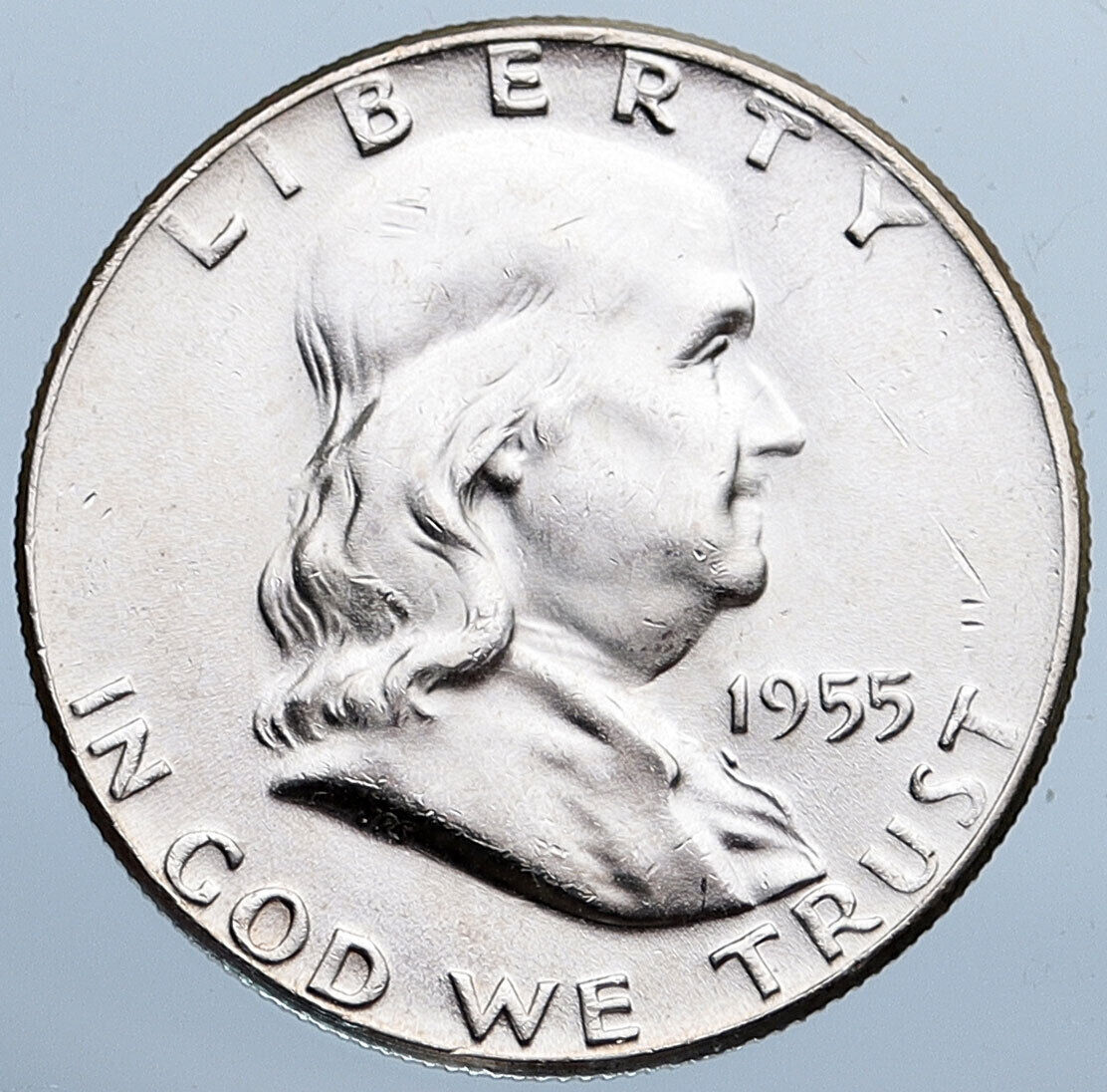 1955 P US Benjamin Franklin LIBERTY BELL Proof Silver Half Dollar Coin i115303