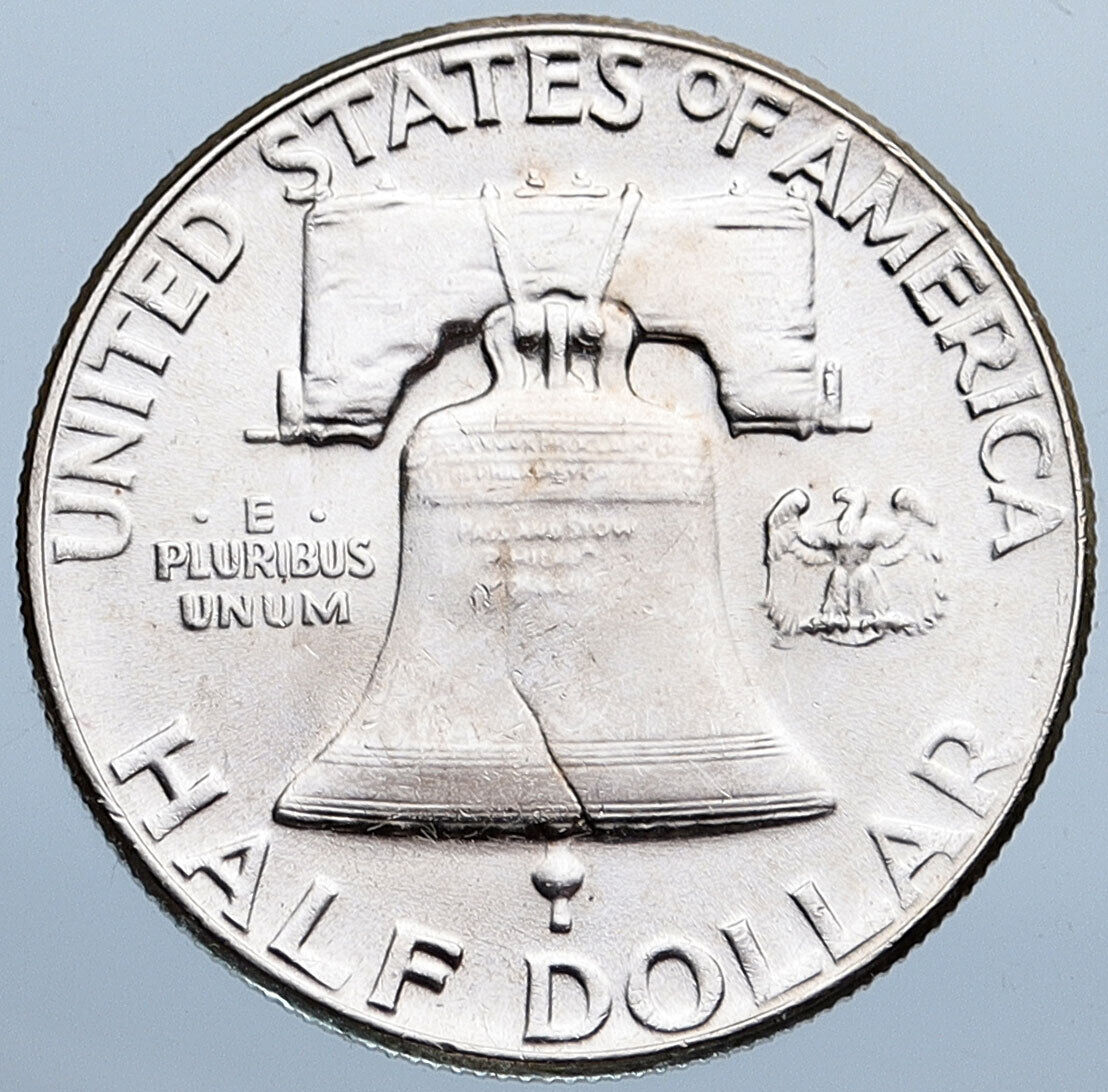 1955 P US Benjamin Franklin LIBERTY BELL Proof Silver Half Dollar Coin i115303