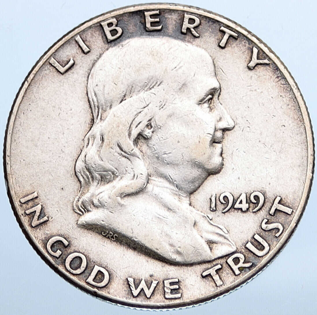 1949 P US Benjamin Franklin VINTAGE Silver Half Dollar Coin LIBERTY BELL i115257
