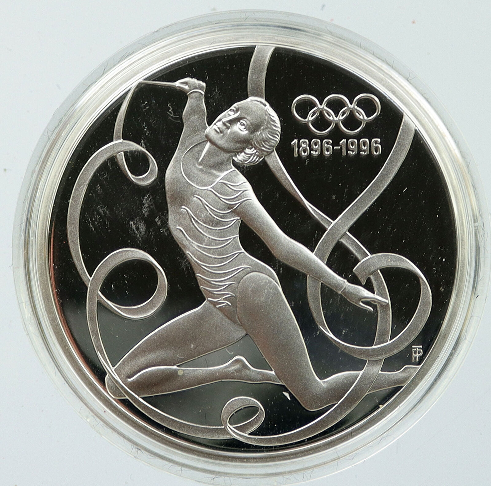 1995 AUSTRIA 100 Yr OLYMPICS GYM RIBBON DANCER Proof Silver 200 Sch Coin i116034