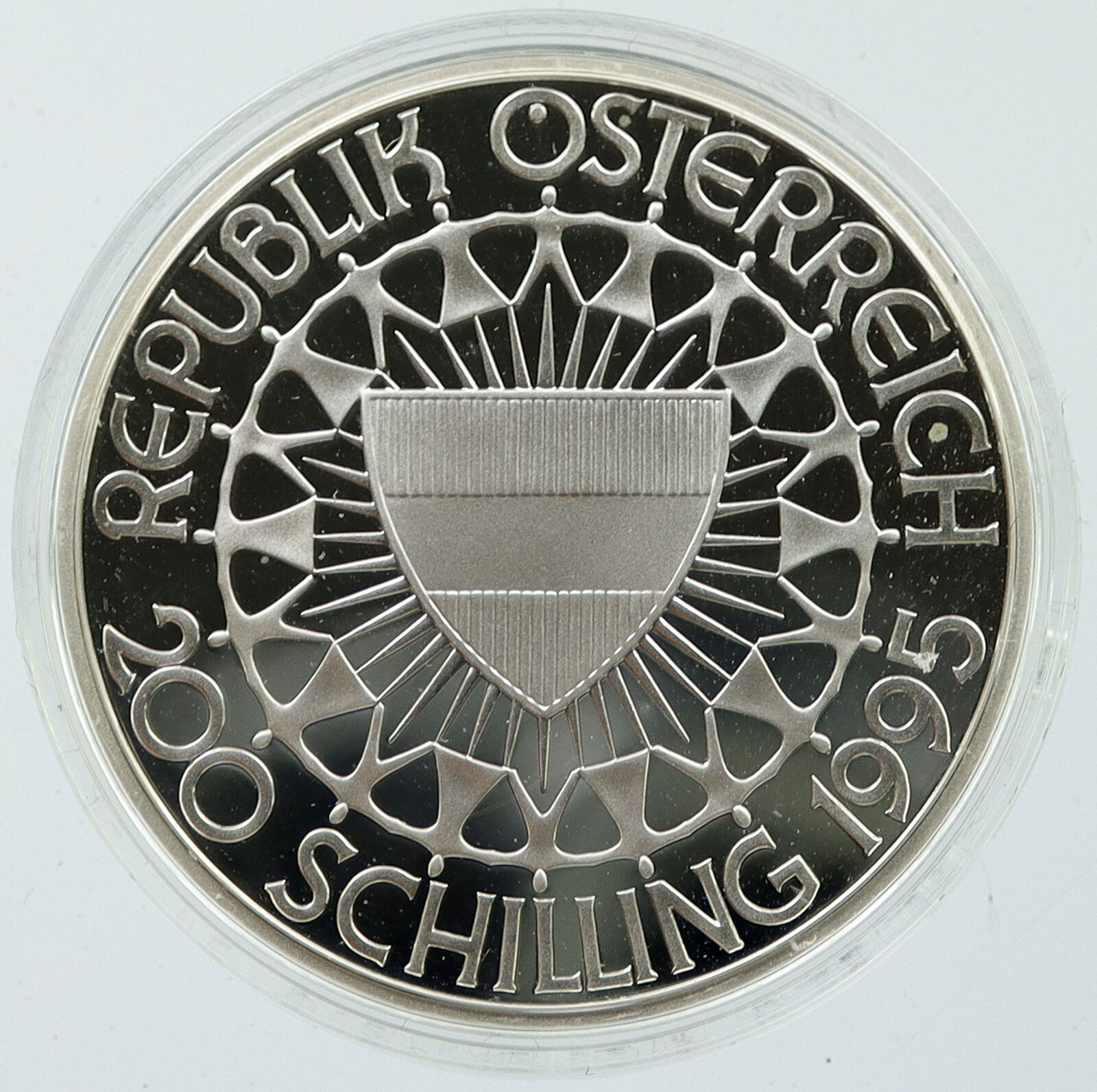 1995 AUSTRIA 100 Yr OLYMPICS GYM RIBBON DANCER Proof Silver 200 Sch Coin i116034