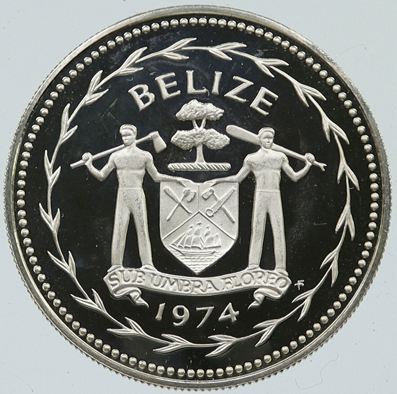1974 BELIZE Avifauna Scarlet Macaw BIRD VINTAGE Proof Silver Dollar Coin i116136