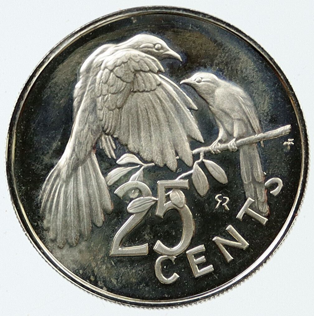 1973 British Virgin Islands Queen Elizabeth II BIRD Proof 25 Cents Coin i116009