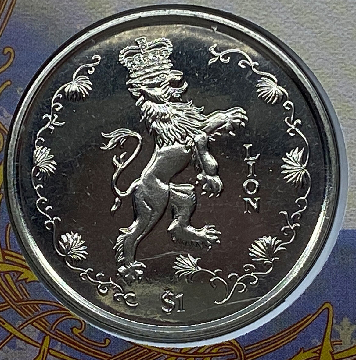 1997 SIERRA LEONE West Africa Lion ST GEORGE & DRAGON Vintage $1 Coin i114429