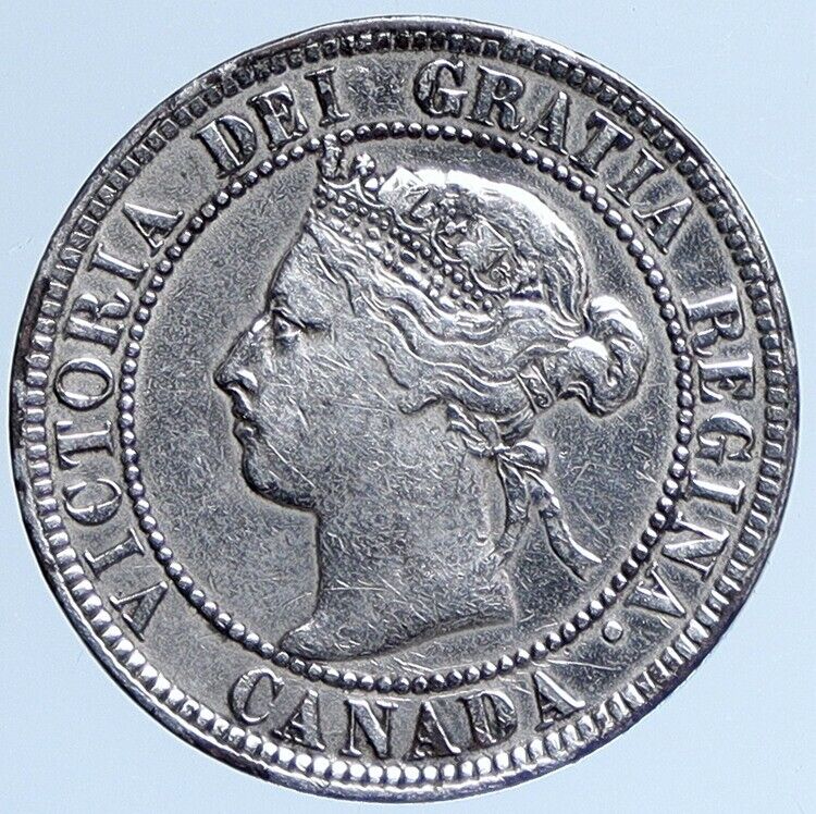 1897 CANADA British UK Queen VICTORIA Wreath Vintage Antique Cent Coin i113851