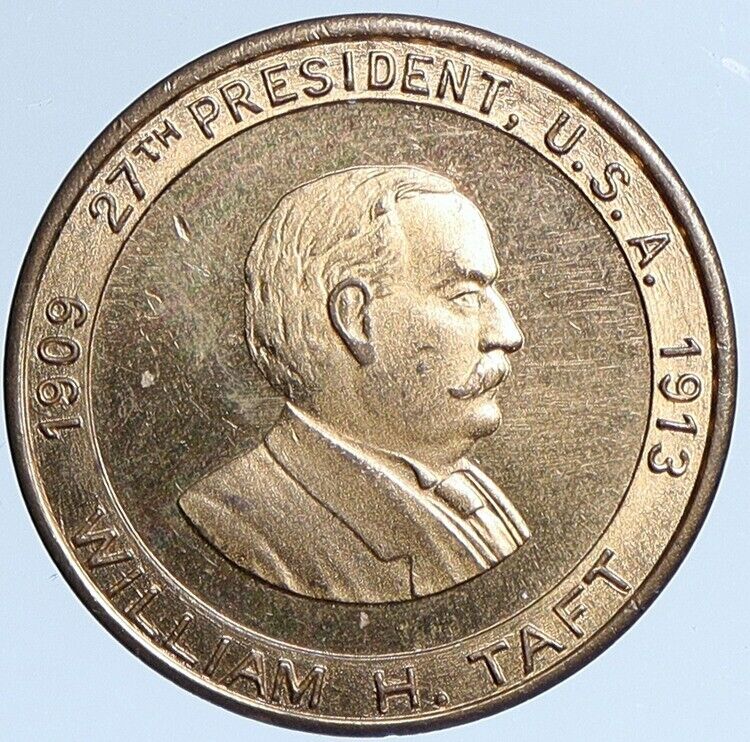 1900's USA President HOWARD TAFT Antique Vintage OLD Medal Token Coin i113848