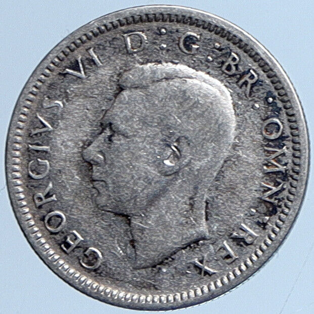 1937 UK Great Britain United Kingdom KING GEORGE VI Silver SIXPENCE Coin i113646