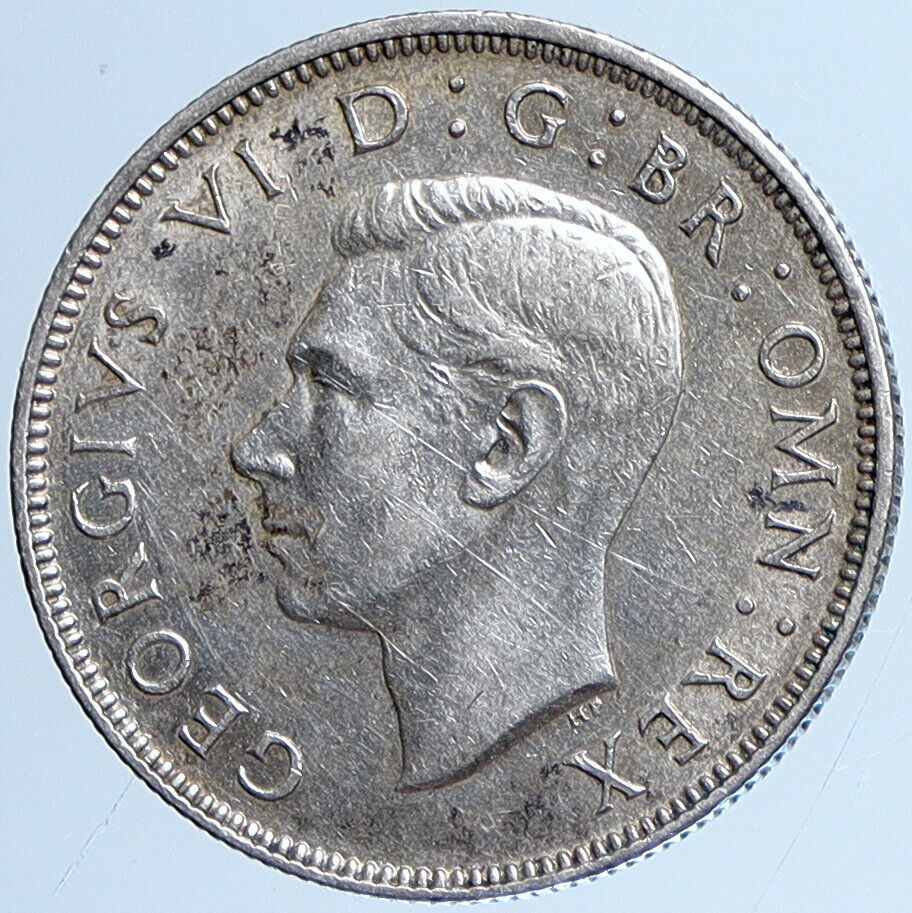 1944 United Kingdom UK Great Britain GEORGE VI Crown Silver Florin Coin i113673
