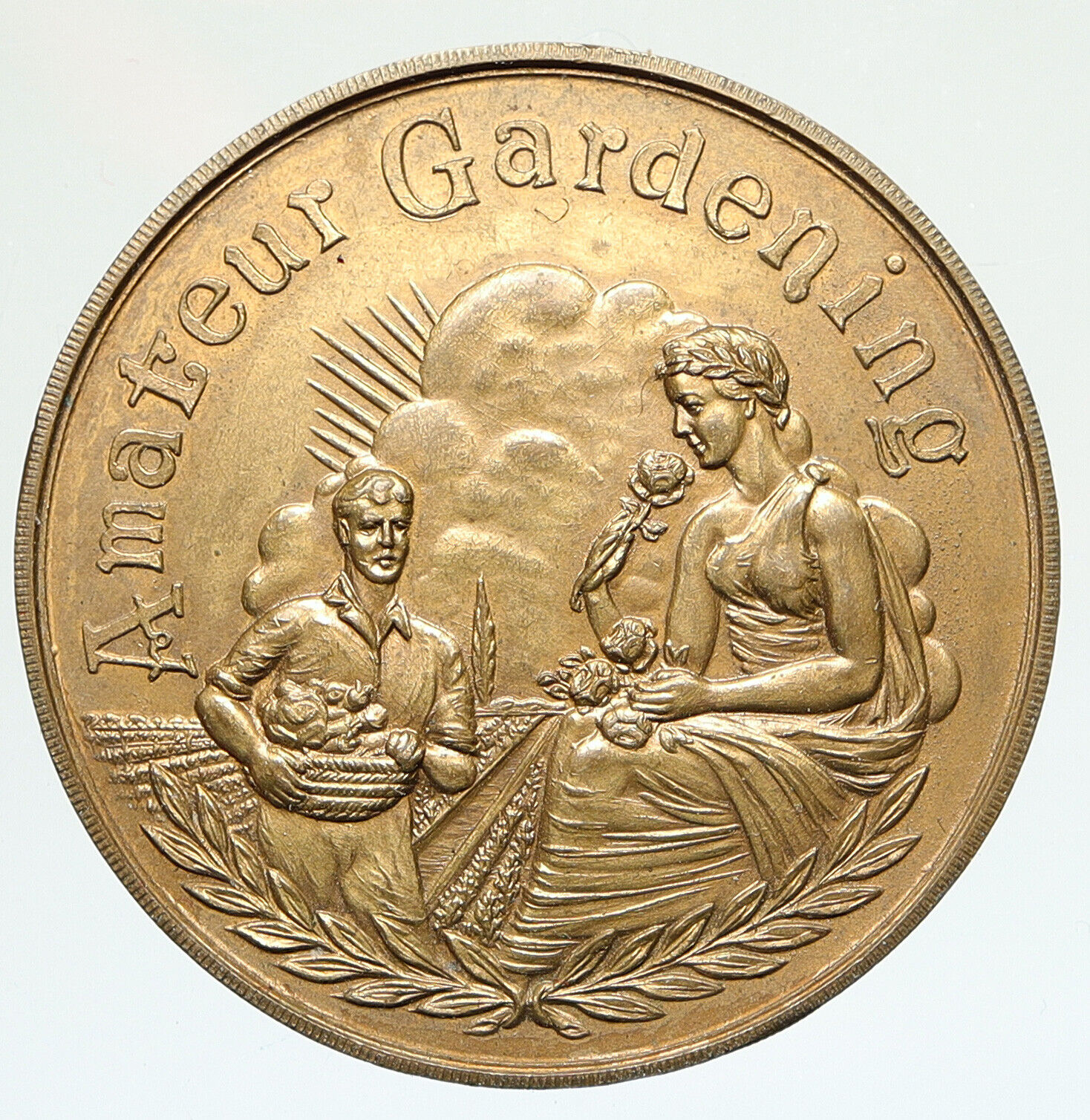 Great Britain HORTICULTURE Amateur Gardening Vintage Merit Award Medal i112276