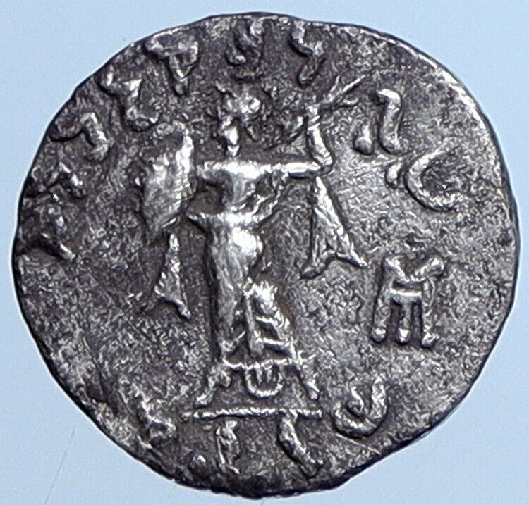 MENANDER I 165B Indo Greek Bactrian Ancient OLD Silver Greek Coin ATHENA i113807