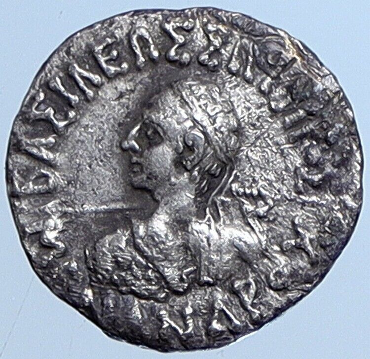 MENANDER I 165B Indo Greek Bactrian Ancient OLD Silver Greek Coin ATHENA i113807