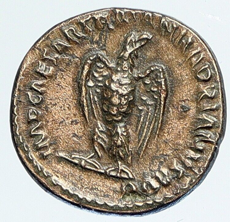 HADRIAN Ancient 121AD Rome QUADRANS Roman Coin EAGLE Thunderbolt i111502