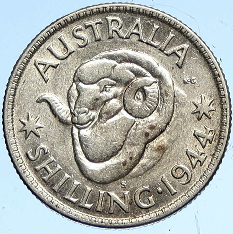 1944 S AUSTRALIA Silver SHILLING Coin King George VI United Kingdom RAM i112483