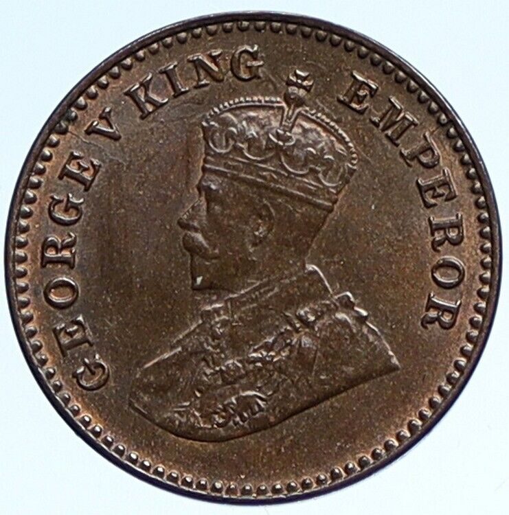 1920 BRITISH INDIA UK COLONY King George V Antique 1/2 Half Anna Coin i112464