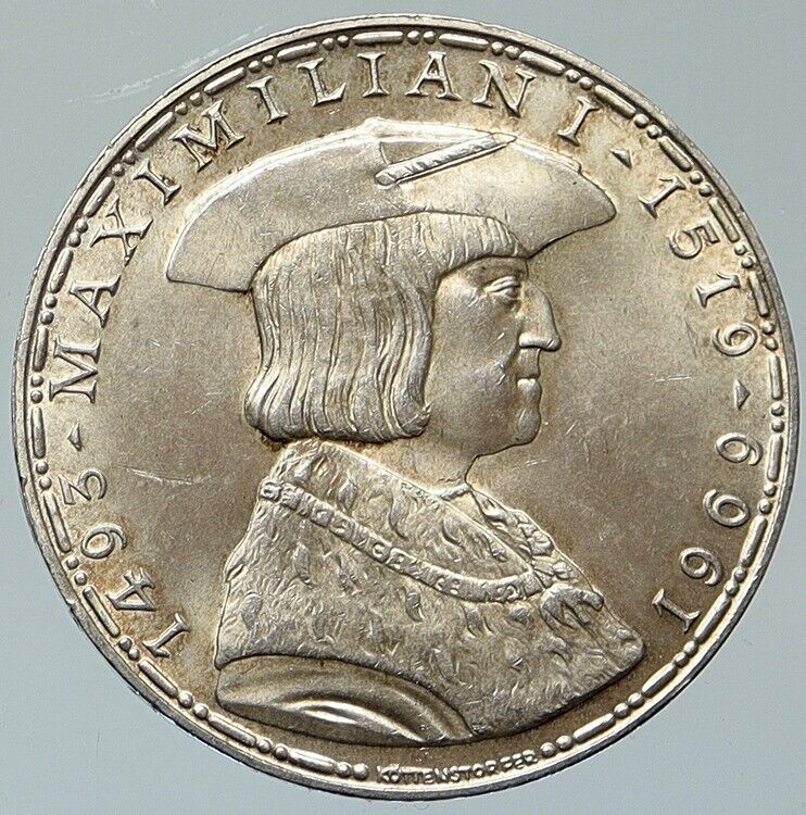 1969 AUSTRIA King Maximilian I Proof Silver 50 Schilling Austrian Coin i111978