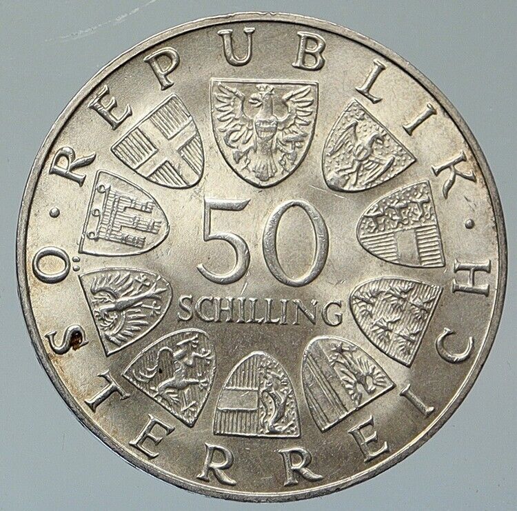 1969 AUSTRIA King Maximilian I Proof Silver 50 Schilling Austrian Coin i111978