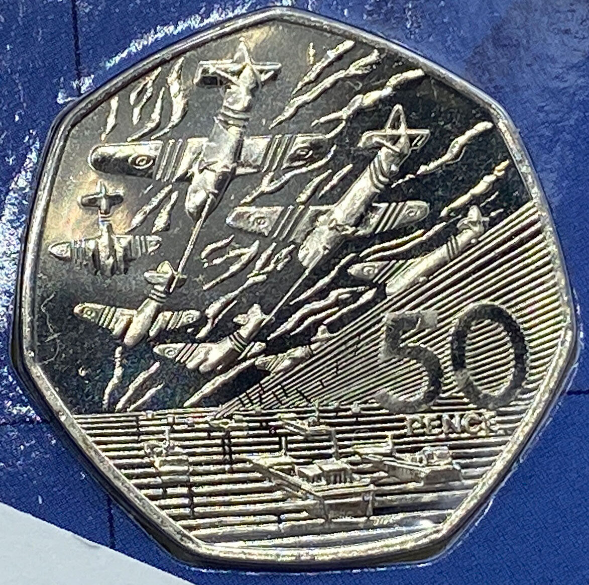 1994 UK Great Britain QUEEN ELIZABETH II D-Day Normandy 50 PENCE Coin i114447