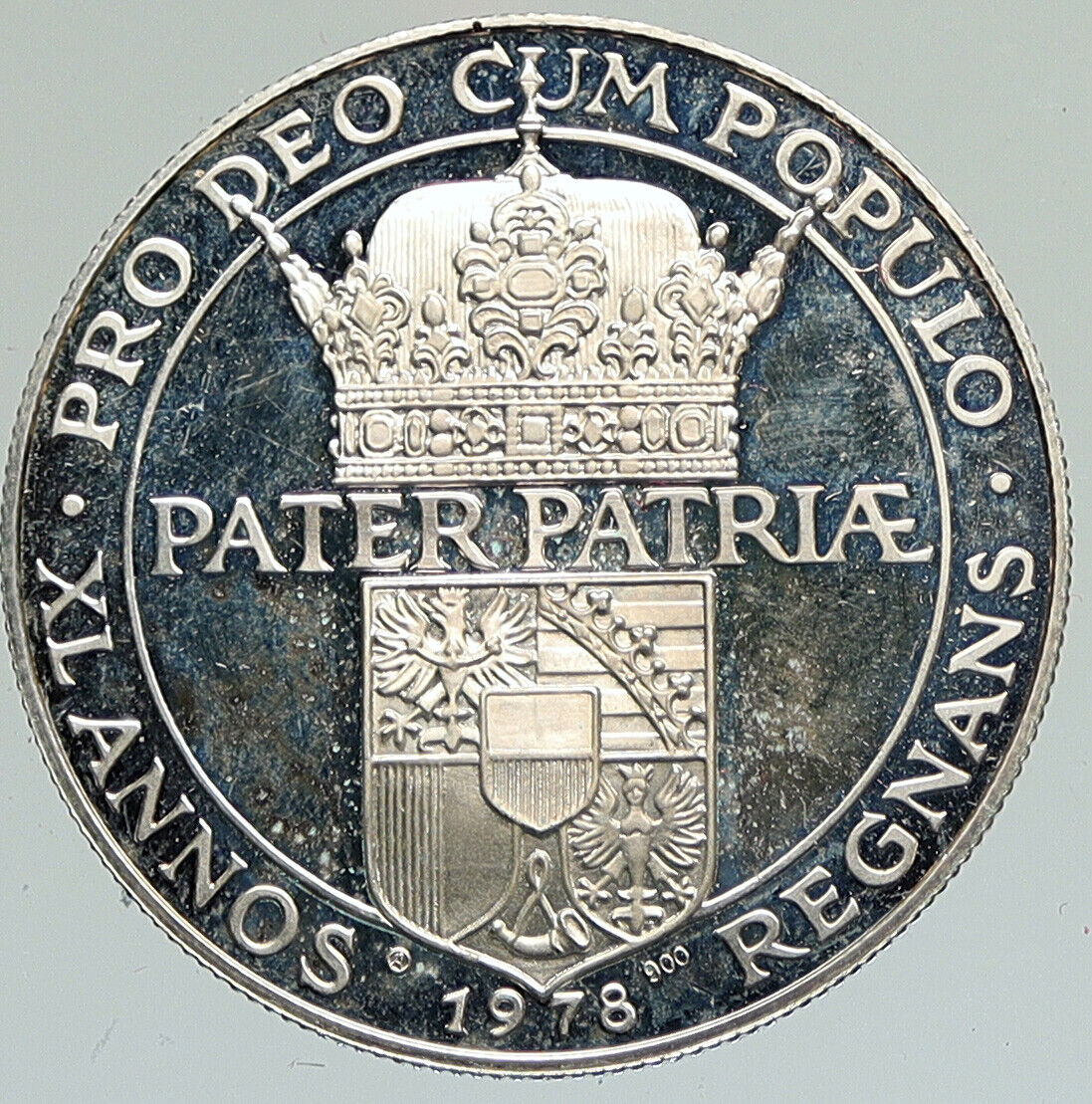 1978 LIECHTENSTEIN Franz Josef II PATER PATRIAE Old Proof Silver Medal i111944