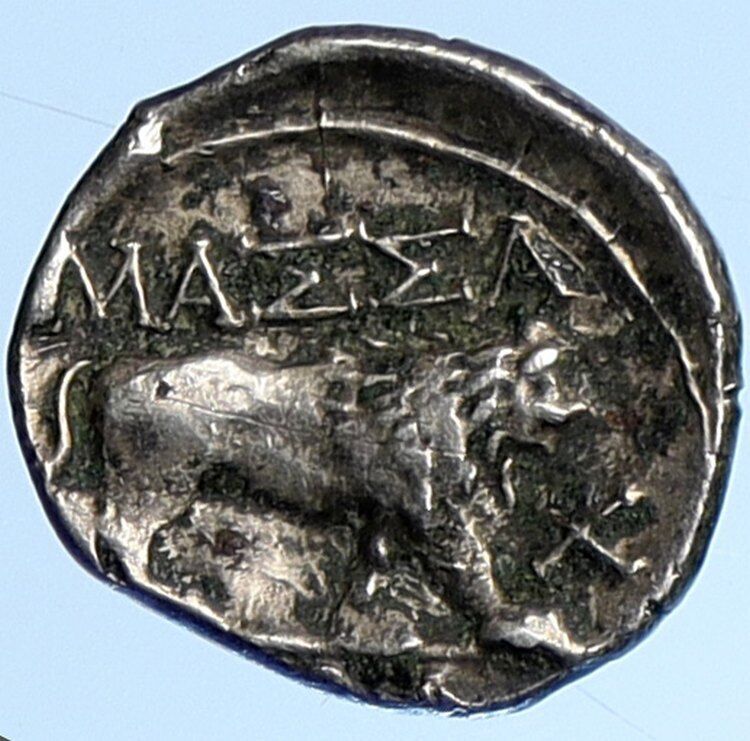 Massalia MARSEILLE Gaul 121-49 BC Ancient Silver Greek Tetra Obol Coin i110081