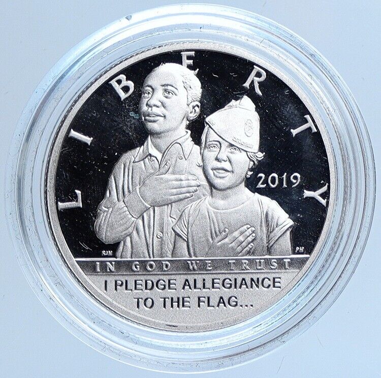 2019S US American Legion Pledge Allegiance Proof Silver Half Dollar Coin i113983